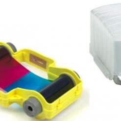 Dwa pojemniki na 50 kart + taśma YMCKO
